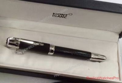 Copy MontBlanc Jules Verne Rollerball Pen Black & Sliver Clip